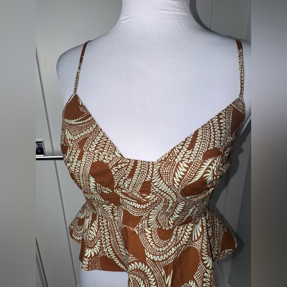 A.L.C Brooke Crop Top Paisley Patterned Spaghetti Strap Camisole Cami/Size 4 - Picture 3 of 9